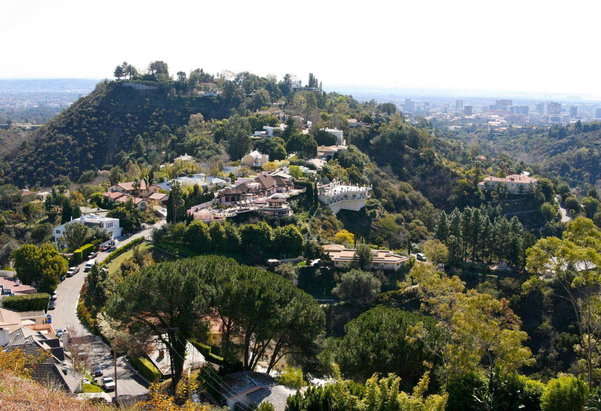 Beverly Hills where the so-called Hillbillies lived has many mansions high priced houses