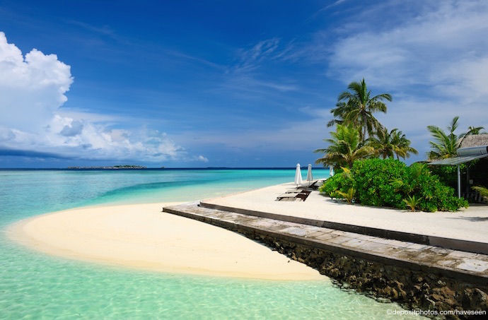 Beautiful beach at Maldives, South Male Atoll