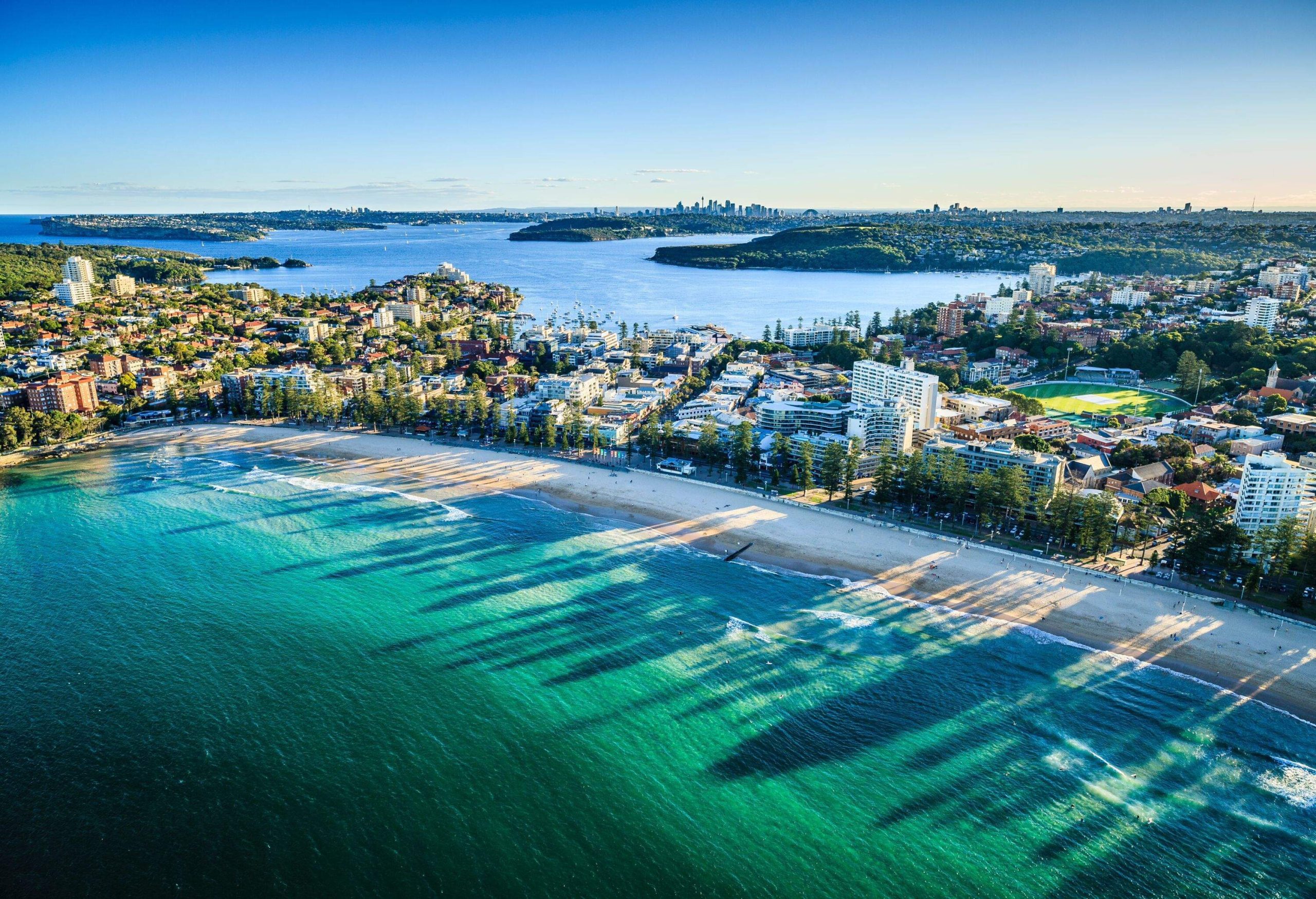 aerial view of a beach