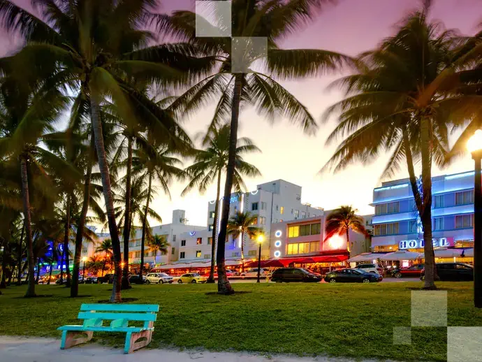 Por do sol em South Beach, uma das áreas mais charmosas de Miami