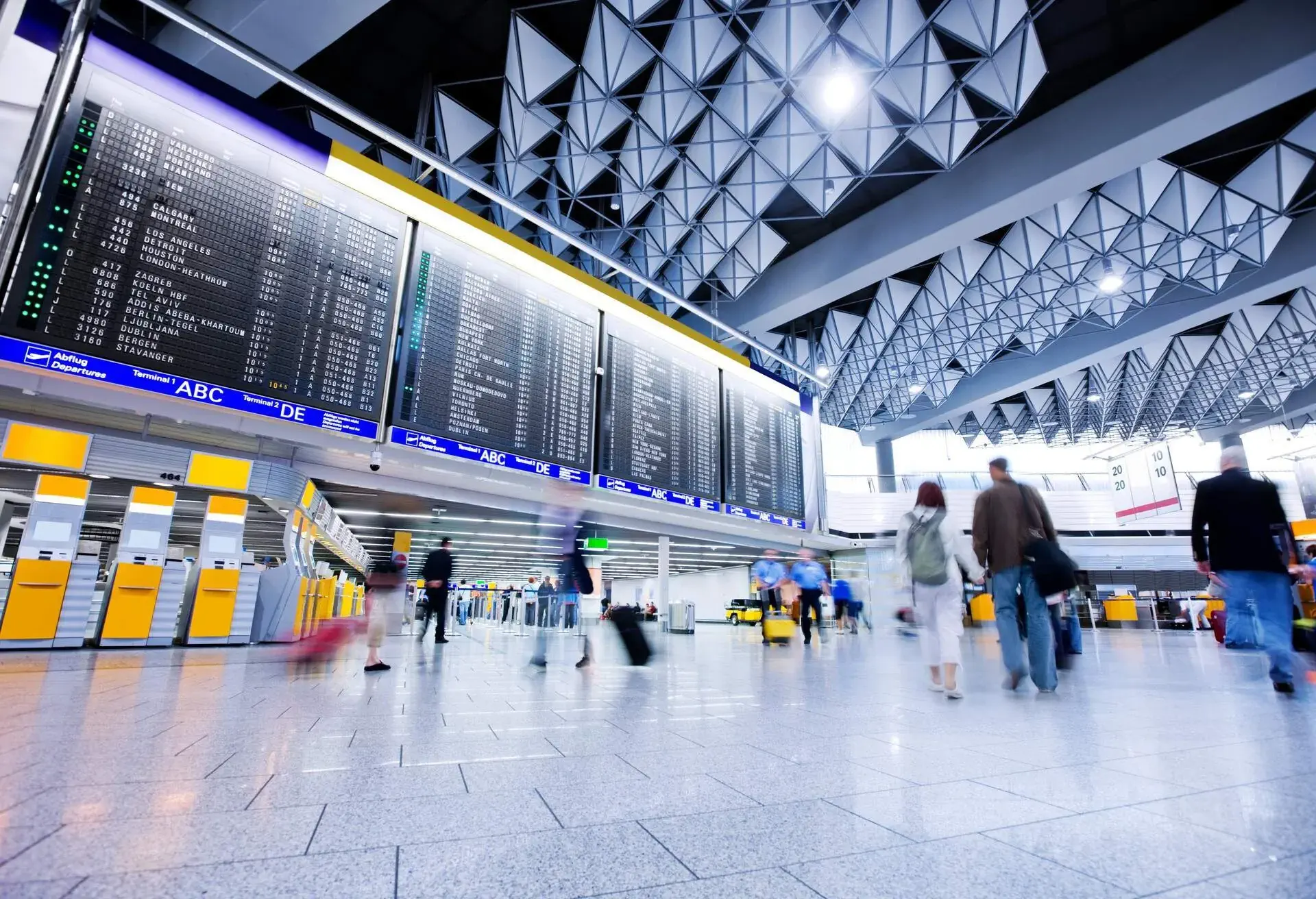 Arriving at the airport in Frankfurt, Germany