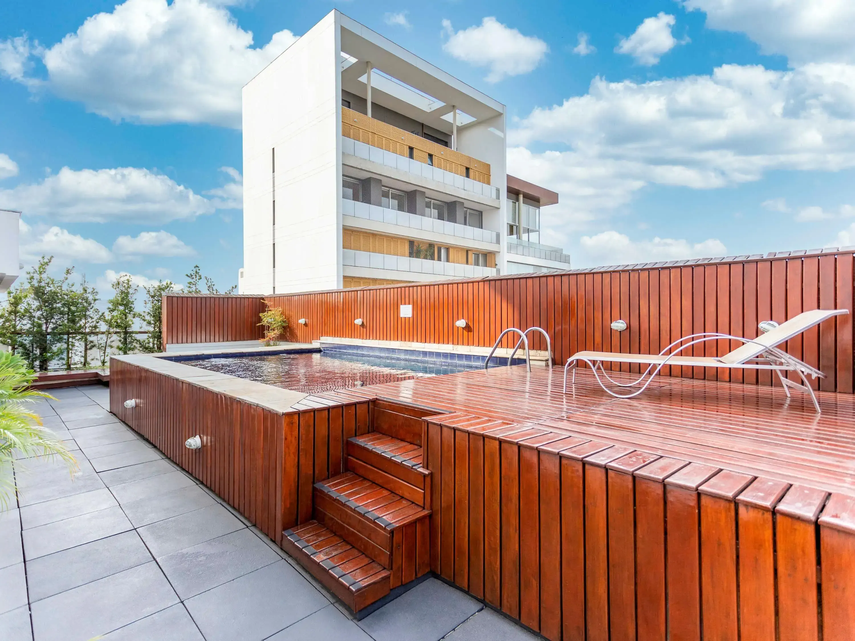 Outdoor pool on a rooftop