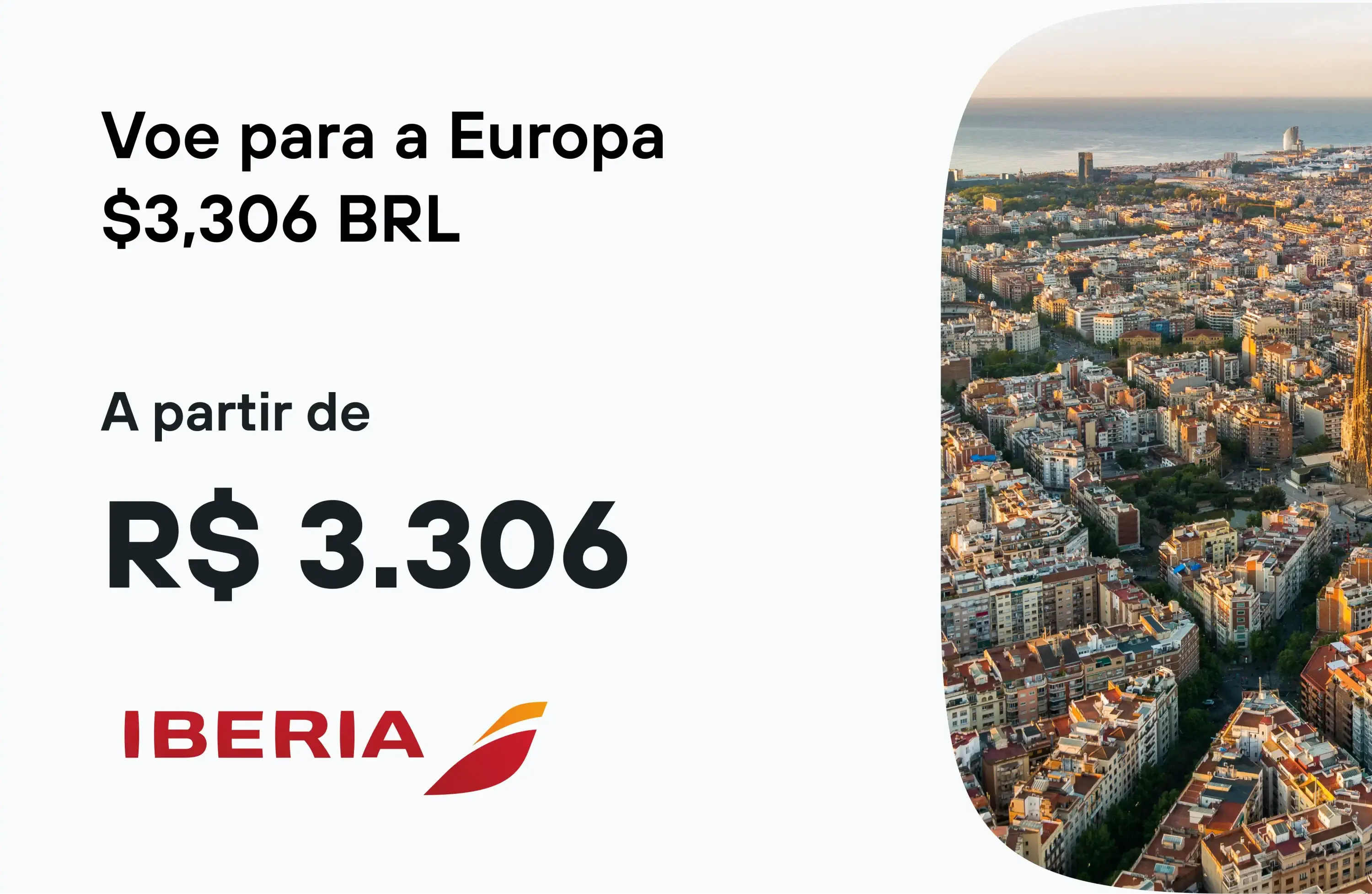 Panorama urbano de uma grande cidade europeia vista de cima, com edifícios, ruas organizadas e o mar ao fundo ao entardecer.